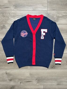 FISELL Indiana Fever Varsity Front Button Cardigan Red Blue Size Small